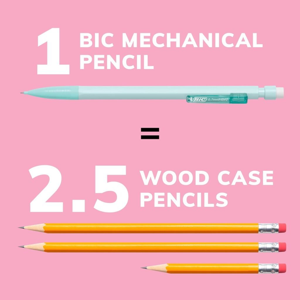 BIC Xtra Smooth Mechanical Pencils with Eriasers, Medium Point (0.7mm), No Smudge and Clean Erasing, Writes Smooth  Dark, Great Holiday Gift, 24-Count Gift Set