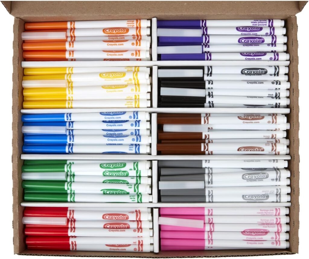 Crayola Broad Line Markers Classpack (256 Ct), Bulk School Supplies For Teachers, Kids Markers For School, Classroom Must Have