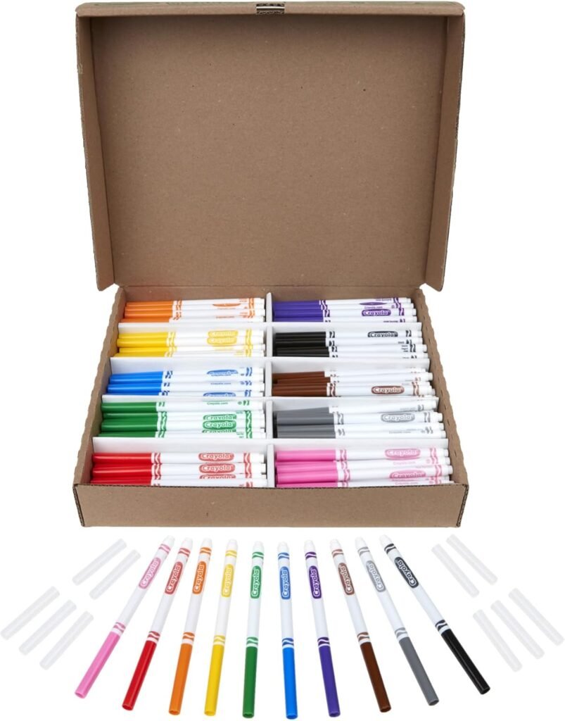 Crayola Broad Line Markers Classpack (256 Ct), Bulk School Supplies For Teachers, Kids Markers For School, Classroom Must Have