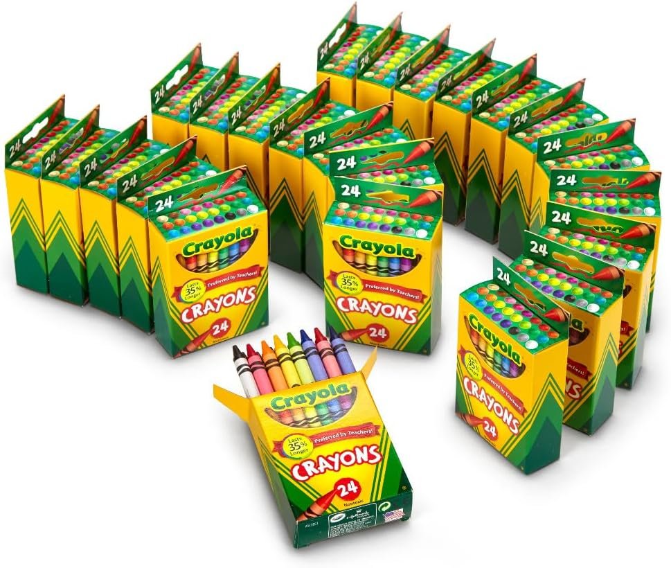 Crayola Crayons Bulk (24 Packs), Back to School Supplies for Preschool  Kindergarten, Bulk Crayons for Kids, Classroom Supplies
