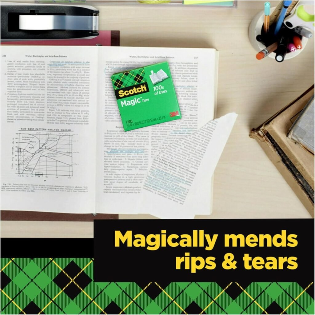Scotch Magic Tape, Invisible, Back to School Supplies and College Essentials for Students and Teachers, 12 Tape Rolls, 3/4 x 1000 Inches
