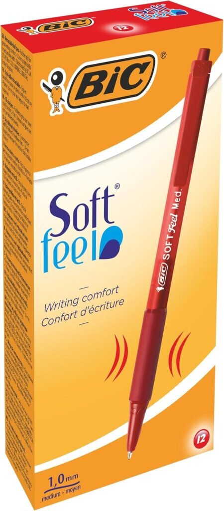 BIC Soft Feel Assorted Colors Retractable Ballpoint Pens, Medium Point (1.0mm), 36-Count Pack, Black and Blue Pens With Soft-Touch Comfort Grip, Perfect Color Pens For Note Taking