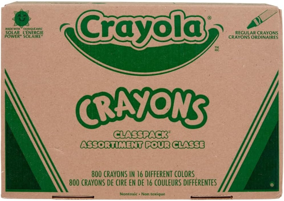 Crayola Bulk Crayon Classpack - 800ct (16 Colors), Back to School Supplies, Kids Crayons, Teacher Classroom Must Haves, 3+