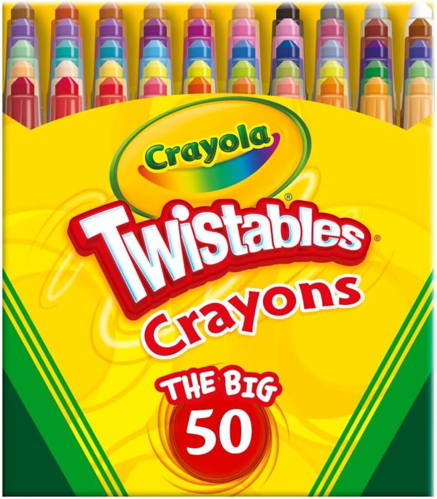 Crayola Mini Twistables Crayons (50ct), Crayons for Kids, Arts  Crafts Supplies, Toddler Crayons for Coloring Books, Stocking Stuffers