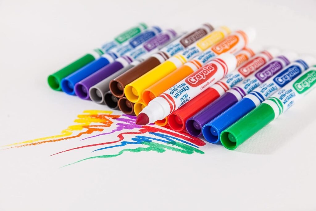 Crayola Ultra Clean Washable Markers (40ct), Coloring Markers for Kids, Coloring Book Marker Set, Stocking Stuffers for Kids, Ages 3+