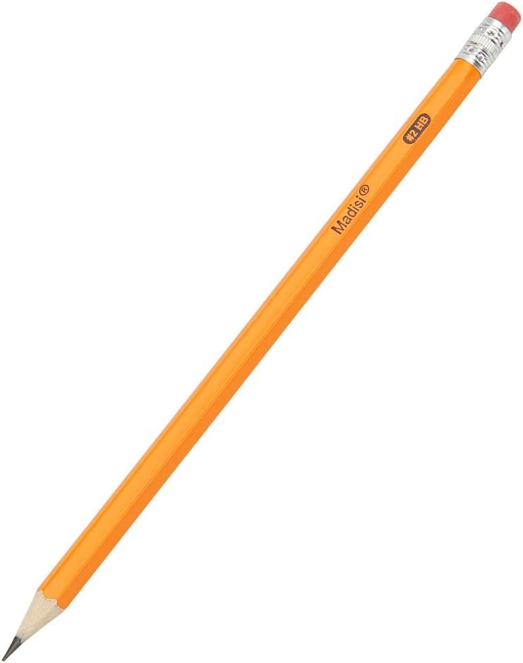 Madisi Wood-Cased #2 HB Pencils, Yellow, Pre-sharpened, Bulk Pack, 576 pencils in box