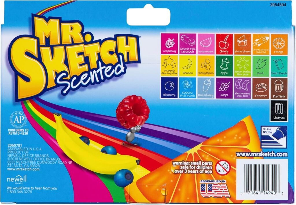 Mr. Sketch Scented Markers, Chisel Tip, Assorted Colors, 22 Count