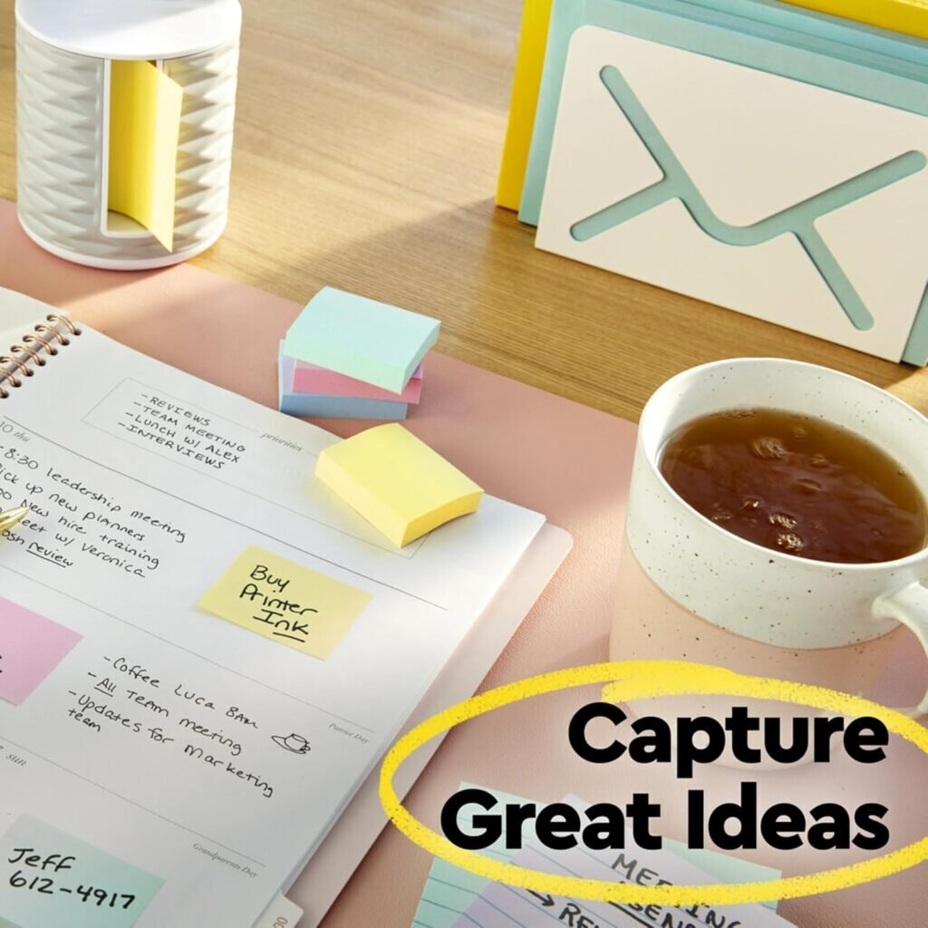 Post-it Notes, 12 Sticky Note Pads, 3 in. x 3 in., School Supplies and Office Products, Easy to Reposition Memo Pads Set, Great for Books and Paper, Canary Yellow