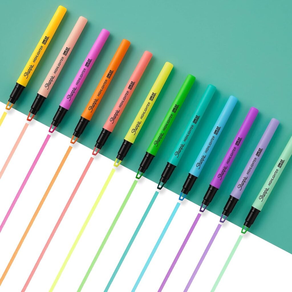 Sharpie Clear View Highlighter Sticks, Chisel Tip, Assorted Fluorescent, 8 Count