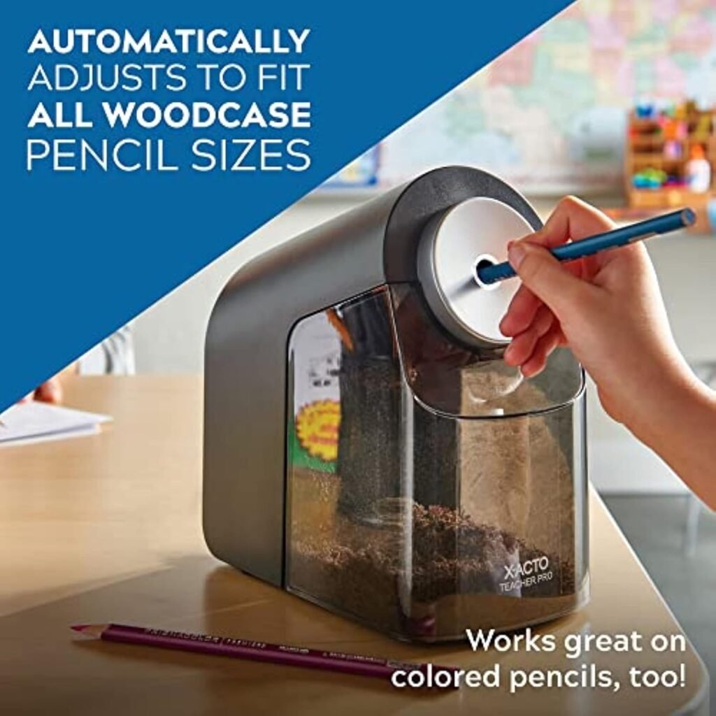 X-ACTO Electric Pencil Sharpener, Heavy Duty Pencil Sharpener for School, Black, 1 Count